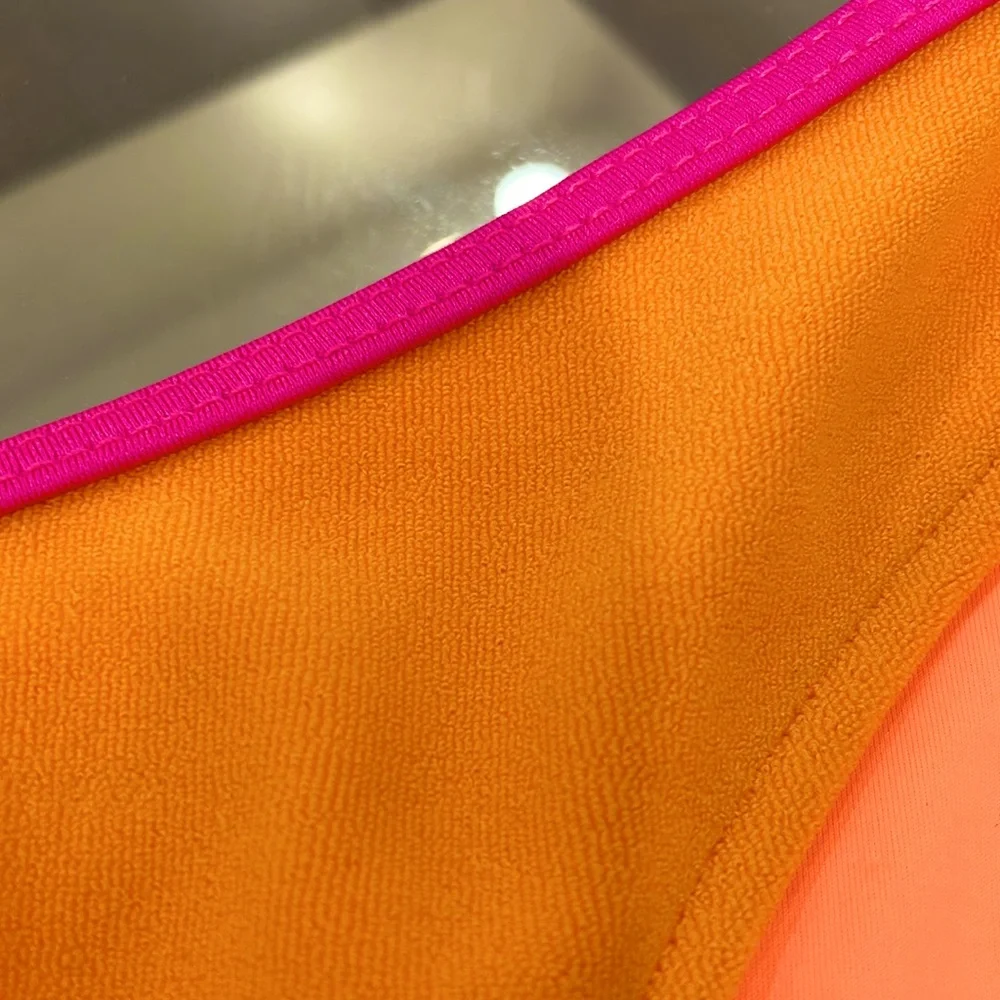 Frankie’s V orange fuscia pink high leg low rise sexy authentic M sundown Enzo